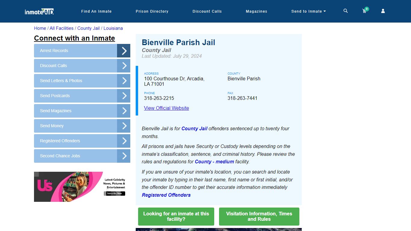 Bienville Parish Jail - Inmate Locator